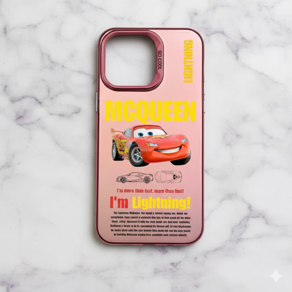 Coque iPhone flash Mcqueen & Sally